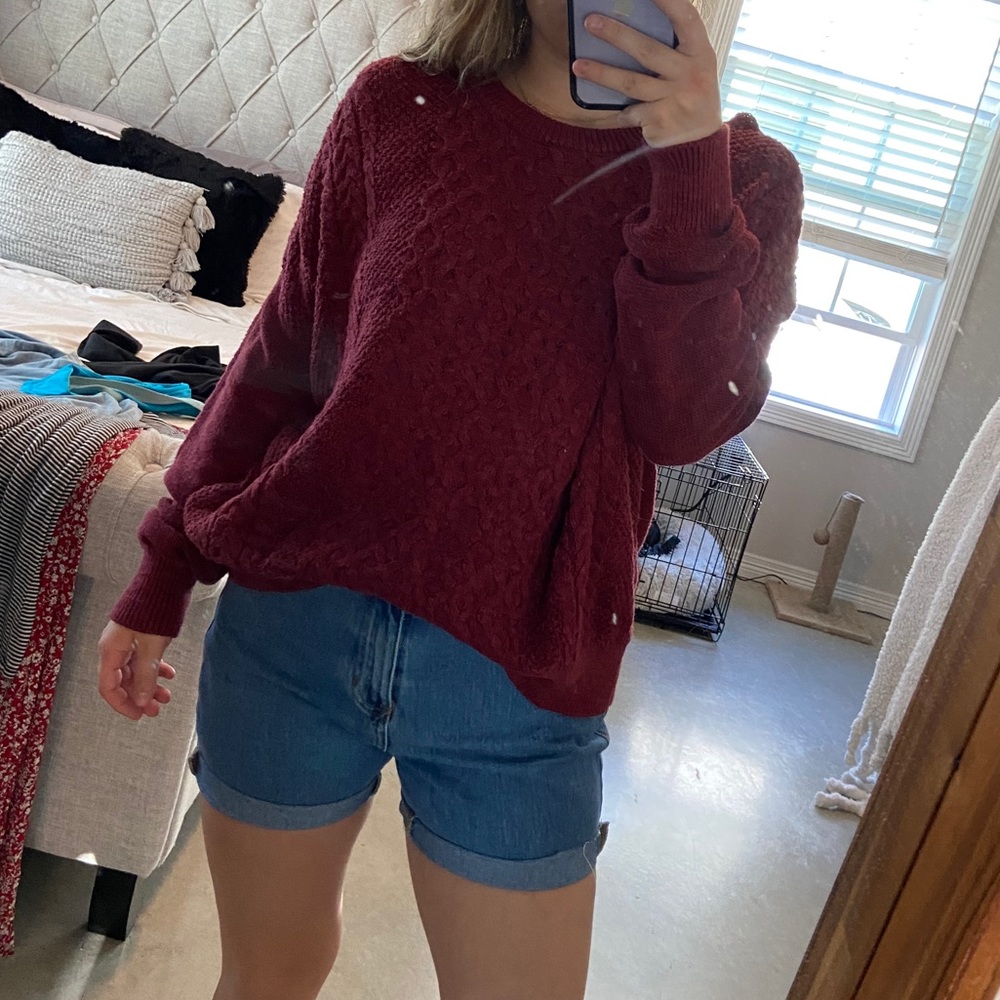 Mossimo Maroon Oversized Sweater